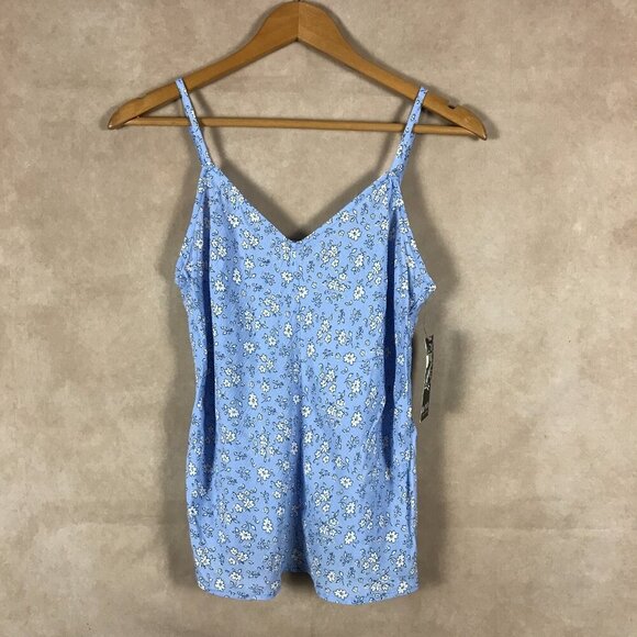 One Hart Blue Floral V-neck Camisole Tank Top NWT SMALL - Picture 3 of 6